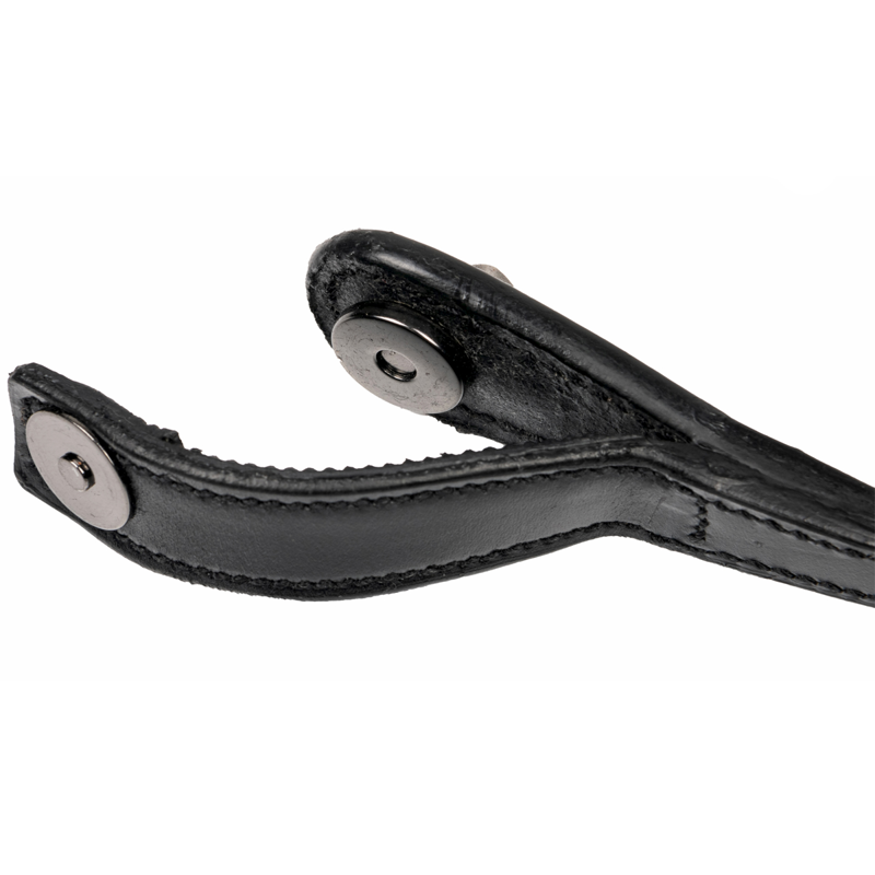 LeMieux Classic Diamante Browband - Black Leather Rose-2